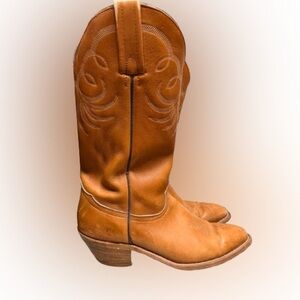 Frye 3205 Vintage USA Tan Leather Western Cowboy Boots Men’s 10.5D